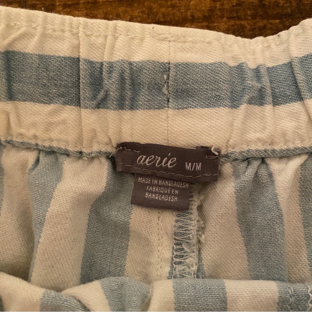 AERIE womens striped cotton pull on shorts M - Picture 2 of 3